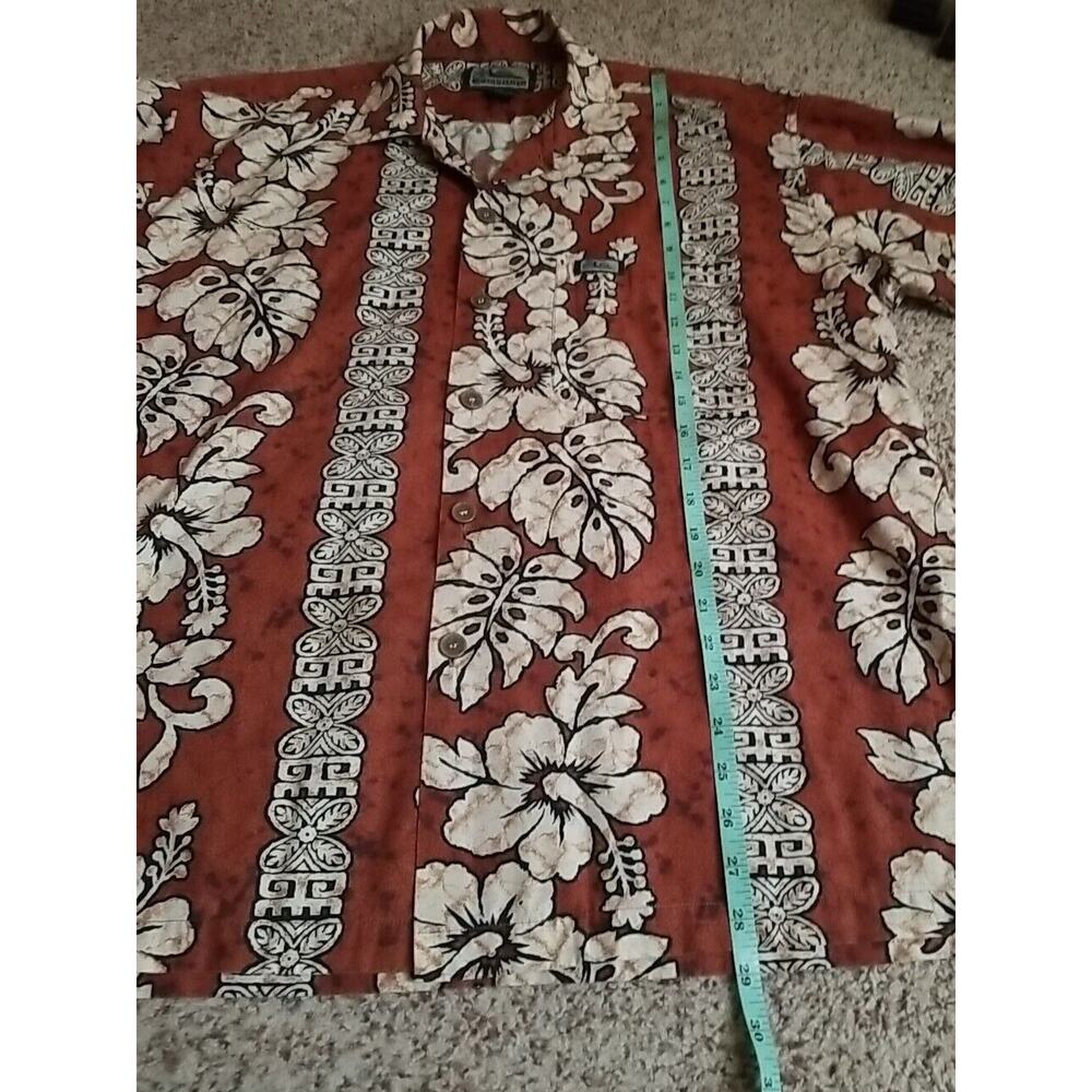 Quicksilver Shirt‎ Men's Large Brown Button Up Short Sleeve Hawaiian Island Vtg - Picture 7 of 9